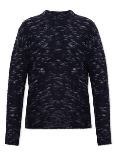 Kristova Pattern Crew Neck Knit Top Navy - ACNE STUDIOS - BALAAN 1