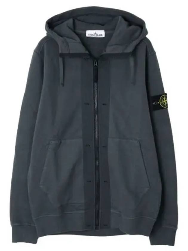 Brushed cotton fleece hooded zip up regular fit men - STONE ISLAND - BALAAN 1