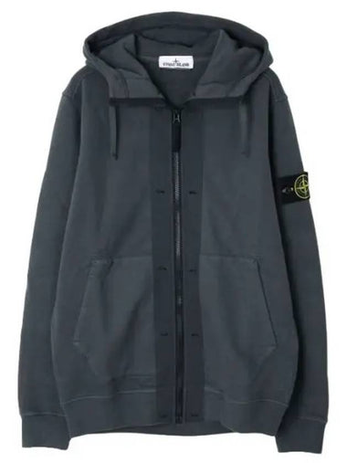 Brushed cotton fleece hooded zip up regular fit - STONE ISLAND - BALAAN 1