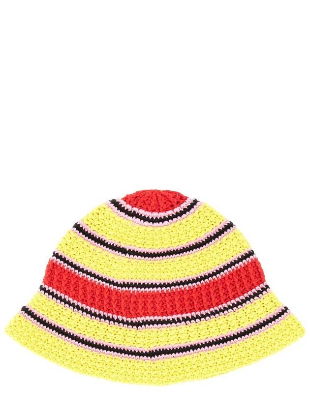 crochet knit bucket hat yellow - STELLA MCCARTNEY - BALAAN 3