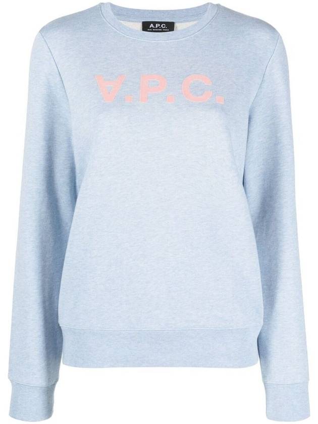 Viva Logo Cotton Sweatshirt Light Blue - A.P.C. - BALAAN 2