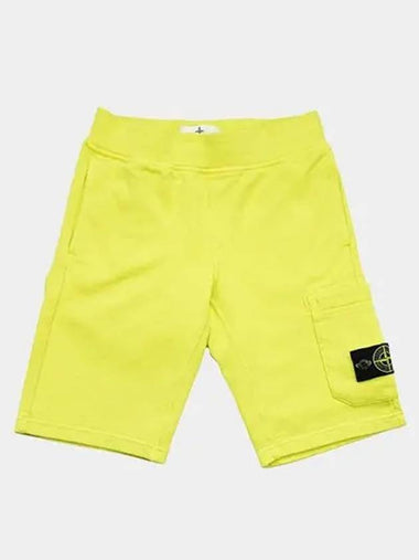 Wappen Patch Sweatshorts Lemon Kids Pants 741661840 V0031 - STONE ISLAND - BALAAN 1