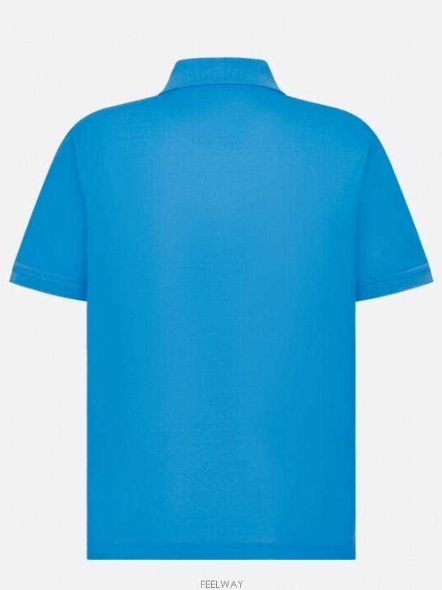 Couture Polo Shirt Blue - DIOR - BALAAN 4