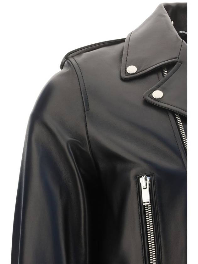 Classic Motorcycle Jacket in Lambskin Black - SAINT LAURENT - BALAAN 4