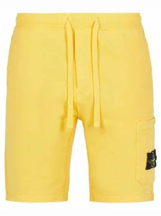 Men's Waffen Patch Bermuda Shorts Yellow - STONE ISLAND - BALAAN.
