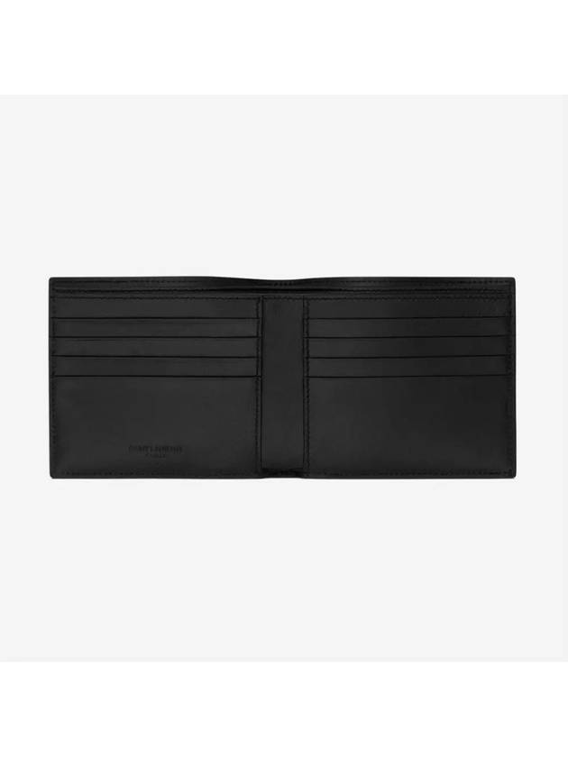 East West Coating Leather Half Wallet Black - SAINT LAURENT - BALAAN 3