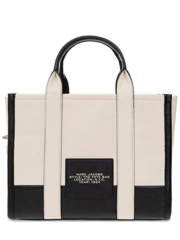 Logo Small Leather Tote Bag Cream - MARC JACOBS - BALAAN 3