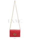 474575 Marmont Matelasse Mini Chain Bag WOC Cross Red Gold Plated - GUCCI - BALAAN 5