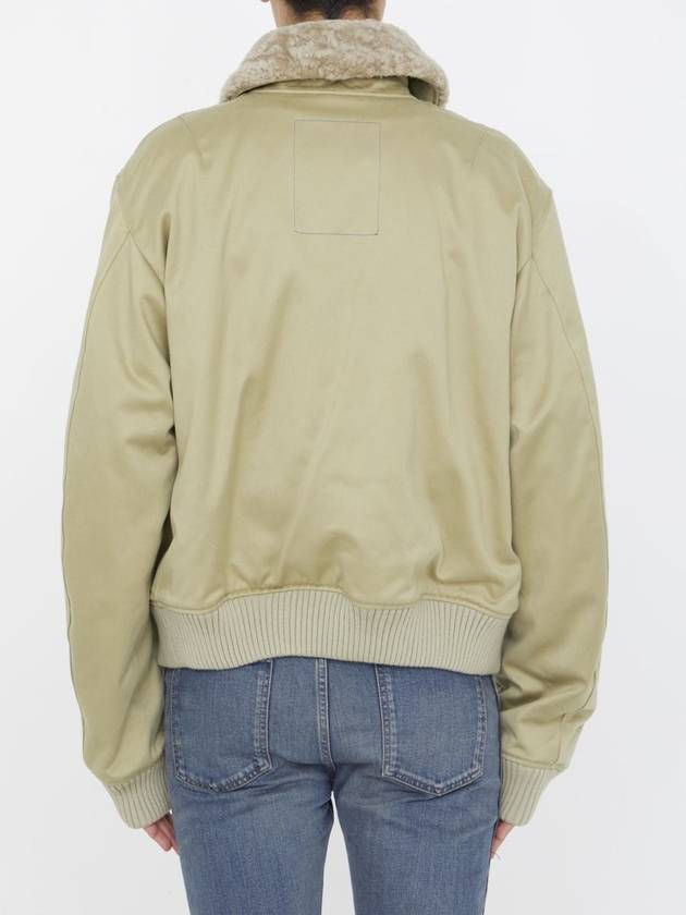 cotton shearling bomber jacket hunter - BURBERRY - BALAAN 5