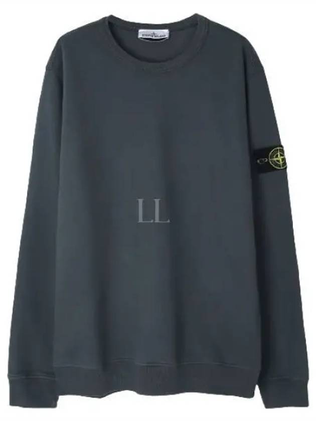 Brushed Cotton Fleece Garment Dyed Crewneck Sweatshirt Lead - STONE ISLAND - BALAAN 2