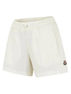 Women s Logo Patch Cotton Shorts Pants White 8H00016 89AJU 034 - MONCLER - BALAAN 3