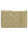 Intrecciato Zipper Card Wallet Taupe - BOTTEGA VENETA - BALAAN 1