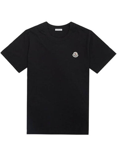 Men's Logo Cotton Short Sleeve T-Shirt Black - MONCLER - BALAAN 1