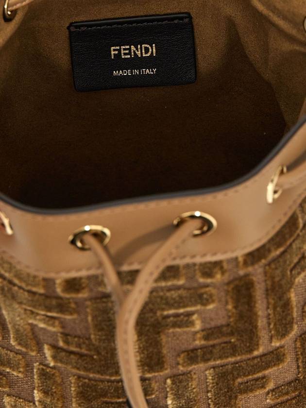 Mon Tresor FF Jacquard Velvet Mini Bucket Bag Brown - FENDI - BALAAN 5