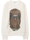 19FW NCW19242 081 Kanye Mask Printing Crew Neck White Camel Men’s Sweatshirt TR - IH NOM UH NIT - BALAAN 1