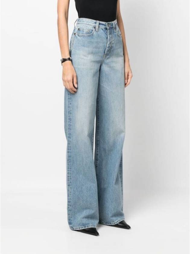 Denim Cotton Bootcut Jeans Blue - SAINT LAURENT - BALAAN 6