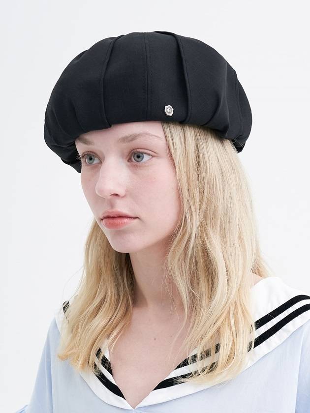 Twisted Ribbon Beret Black - BROWN HAT - BALAAN 2