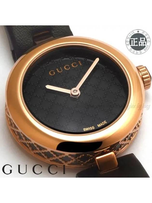 Women's Diamantissima Leather Watch Black - GUCCI - BALAAN 6