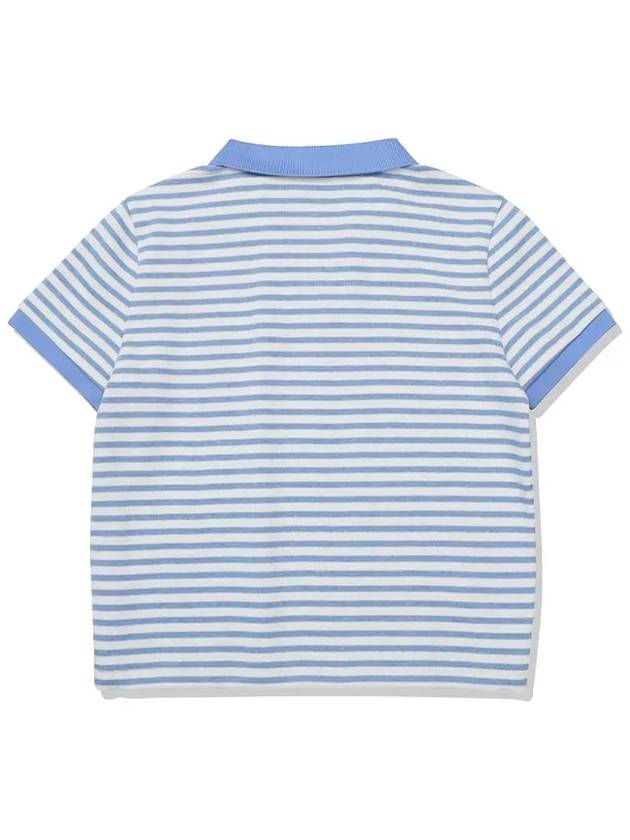 Striped String Collar T-Shirt Women SKY - 20THHOLE - BALAAN 5