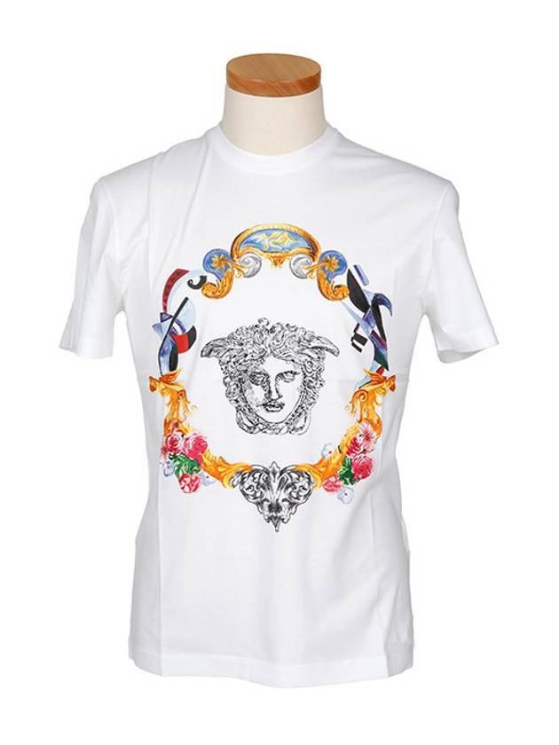 Logo Cotton Short Sleeve T-Shirt White - VERSACE - BALAAN 2