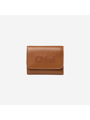 Sense Small Tri-Fold Wallet Caramel - CHLOE - BALAAN 1