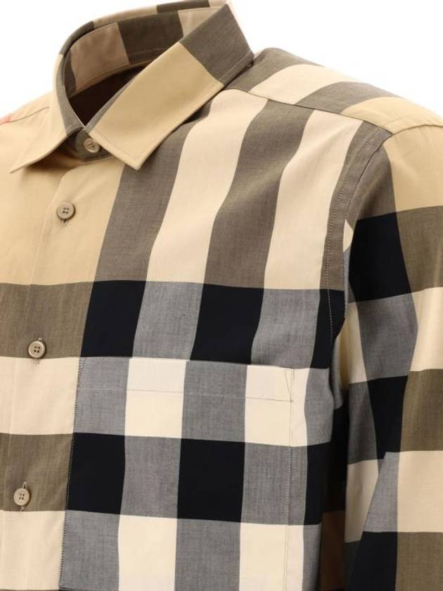 Check Cotton Long Sleeve Shirt Archive Beige - BURBERRY - BALAAN 3