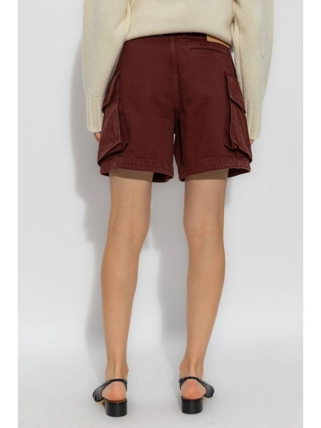 JW Anderson Denim Shorts, Women's, Burgundy - JW ANDERSON - BALAAN 4