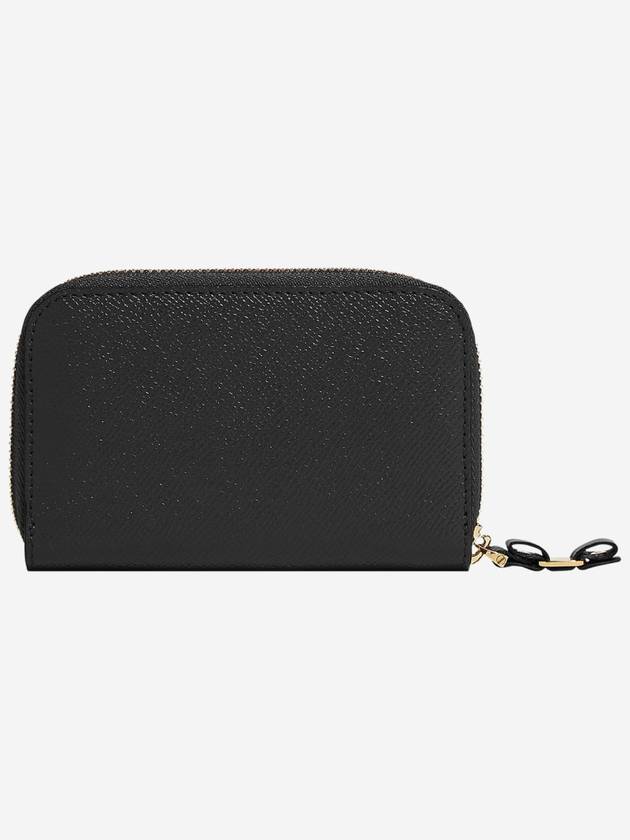 Vara Bow Zipper Card Wallet Black - SALVATORE FERRAGAMO - BALAAN 3