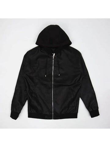 Casual hood detachable eco leather jacket LJP121 - IKALOOOK - BALAAN 1