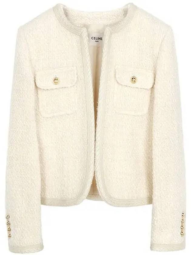 Chelsea Tweed Wool Jacket Ivory - CELINE - BALAAN 2