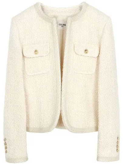 Chelsea Tweed Wool Jacket Ivory - CELINE - BALAAN 2