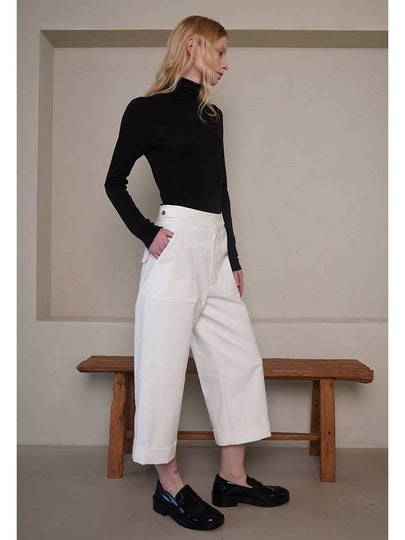 D Cropped Wide Pants Ivory - LETTUCE - BALAAN 2