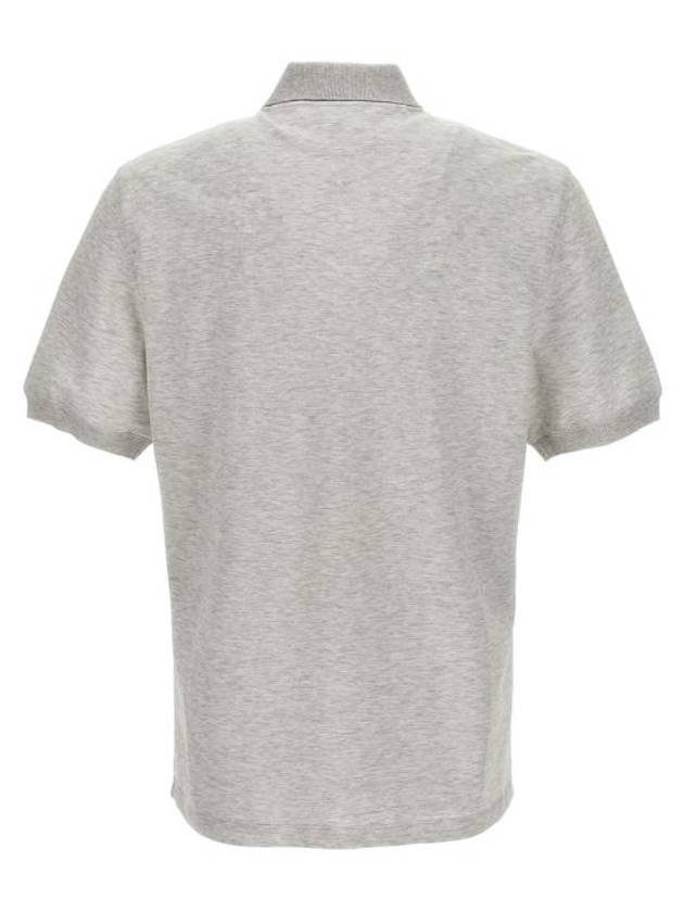 Logo Cotton Polo Shirt Grey - BRUNELLO CUCINELLI - BALAAN 3