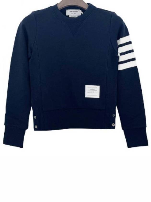 Engineered 4 Bar Stripe Loopback Jersey Knit Crewneck Sweatshirt Navy - THOM BROWNE - BALAAN 2