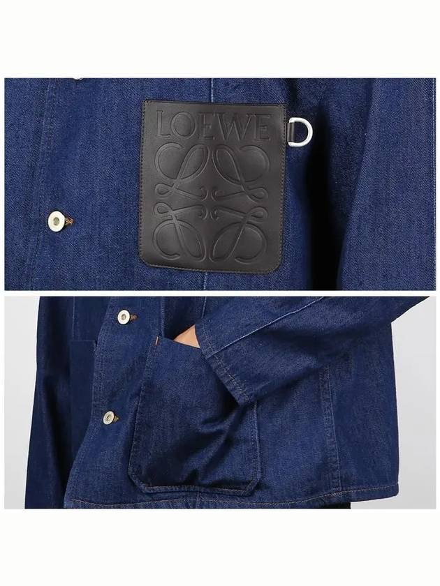 Pocket Workwear Denim Jacket Navy - LOEWE - BALAAN 5