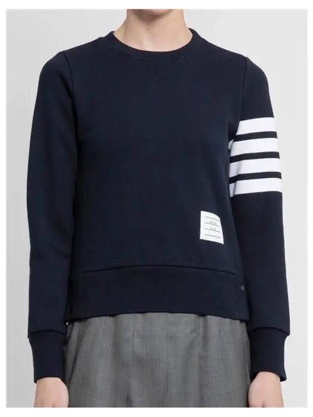 Engineered 4 Bar Stripe Loopback Jersey Knit Crewneck Sweatshirt Navy - THOM BROWNE - BALAAN 4