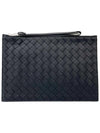 Intrecciato Strap Large Clutch Bag Black - BOTTEGA VENETA - BALAAN 2