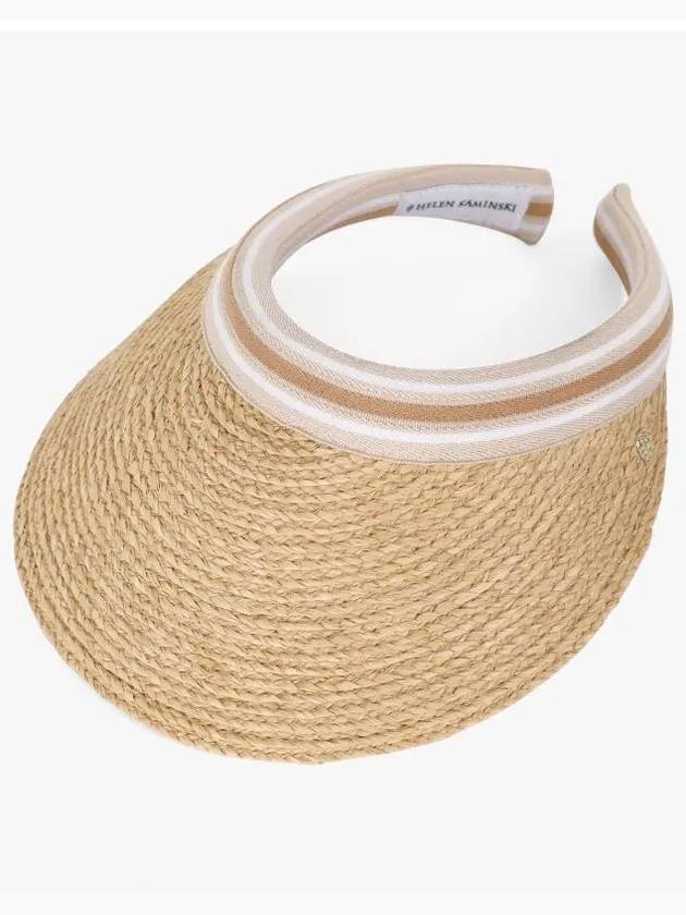 Bianca Visor Hat Natural Nougat Stripe - HELEN KAMINSKI - BALAAN 4