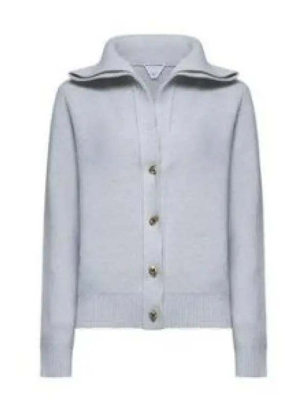 Compact Knot Button Wool Cardigan Moon - BOTTEGA VENETA - BALAAN 2