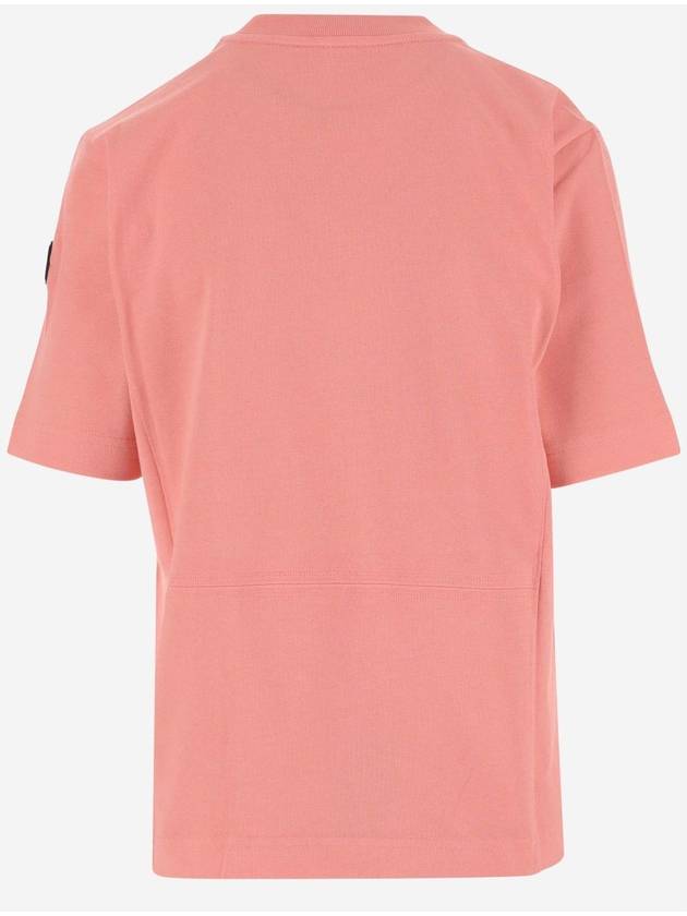 Embossed Logo Short Sleeve T-Shirt Pink - MONCLER - BALAAN 3