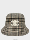 Triomphe Check Wool Bucket Hat Vanilla Grey Taupe - CELINE - BALAAN 2