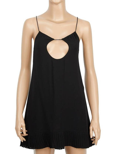 Backless Viscose Short Dress Black - SAINT LAURENT - BALAAN 2