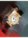 Clos Ivory Roman Dial Full Diamond Women s Leather Quartz Watch - CARTIER - BALAAN 3