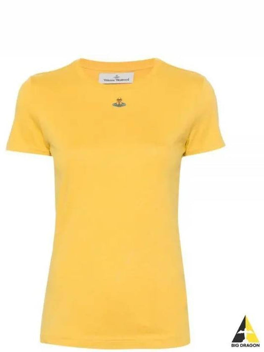 Embroided ORB Peru Short Sleeve T-Shirt Yellow - VIVIENNE WESTWOOD - BALAAN 2