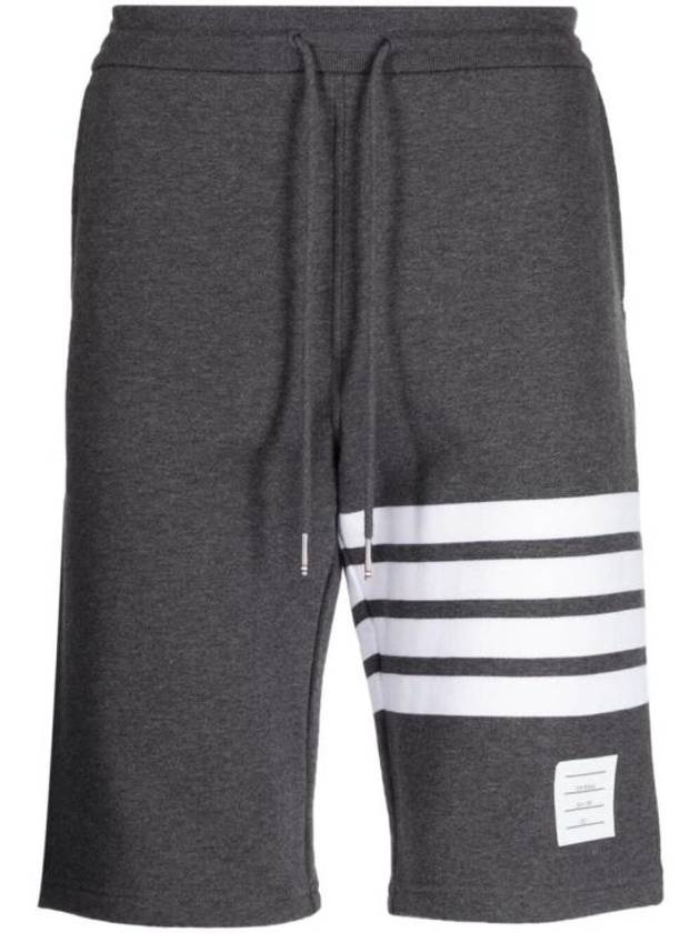 Cotton Loopback Knit Engineered 4-Bar Sweatshorts Dark Grey - THOM BROWNE - BALAAN 2