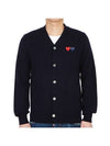 Double Heart V-neck Cardigan Black - COMME DES GARCONS - BALAAN 2