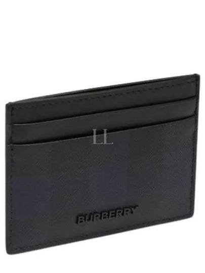 Check Leather Card Wallet Navy - BURBERRY - BALAAN 2