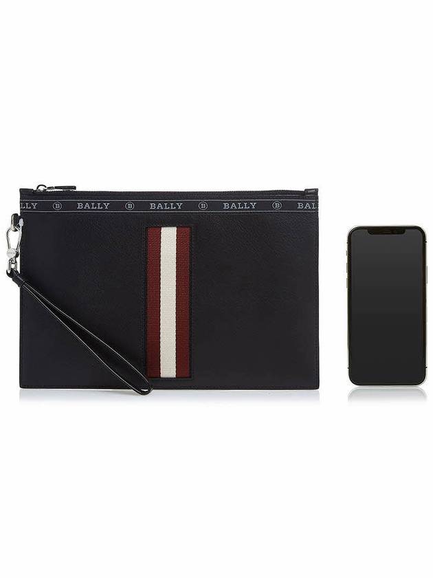 Benery Leather Clutch Bag Black - BALLY - BALAAN 7