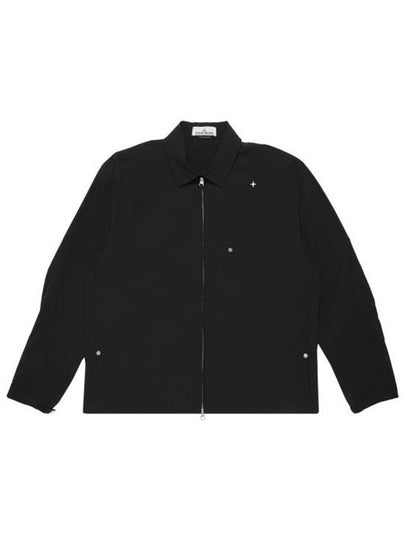 Stellina Embroidered Oversized Shirt Jacket Black - STONE ISLAND - BALAAN 2