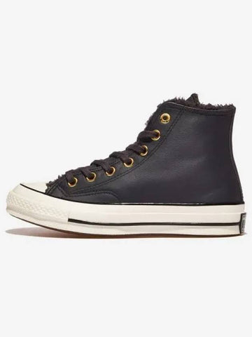 Chuck 70 Leather Fur Sherpa Vamp Fire High PYREEGRETBLACK - CONVERSE - BALAAN 1